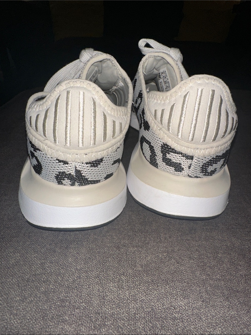 adidas White & Black Leopard Knit Sneakers - Picture 3 of 8